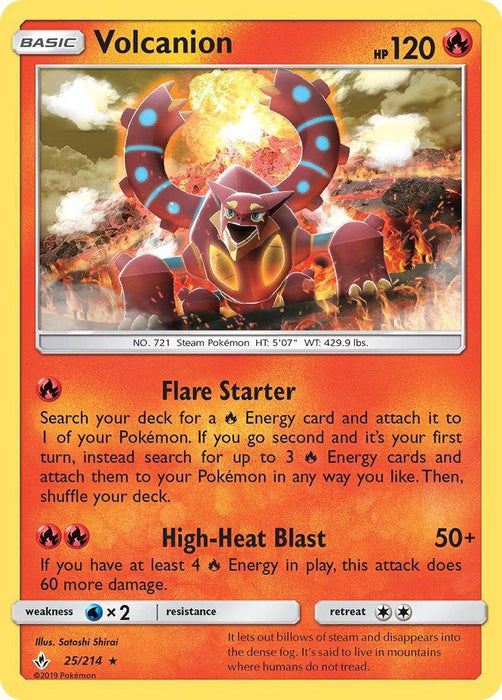 Volcanion (25/214) (Theme Deck Exclusive) [Sun & Moon: Unbroken Bonds] - for just $0.15! 