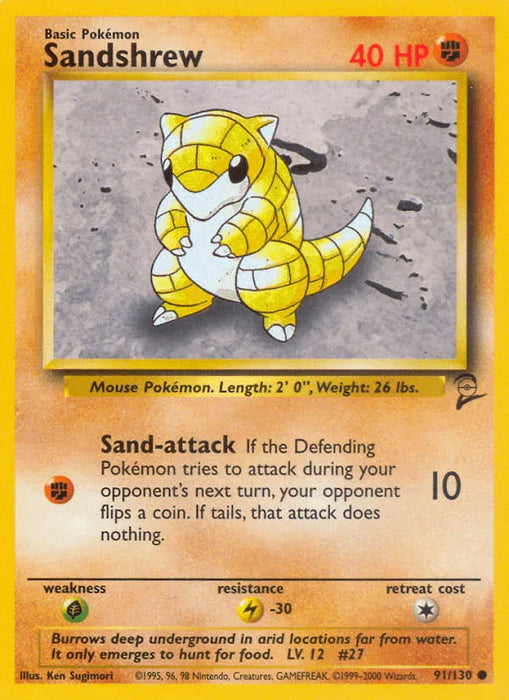 Sandshrew (91/130) [Base Set 2] - for just $0.25! 