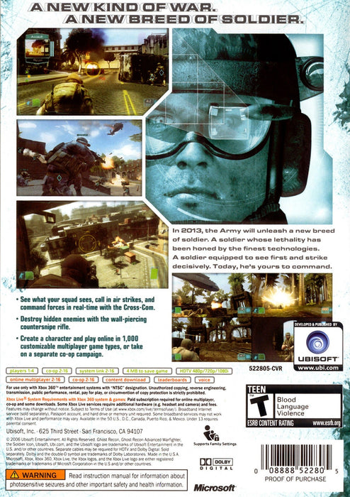 Tom Clancy's Ghost Recon: Advanced Warfighter – Xbox 360 (X360) - for just $4.99! 