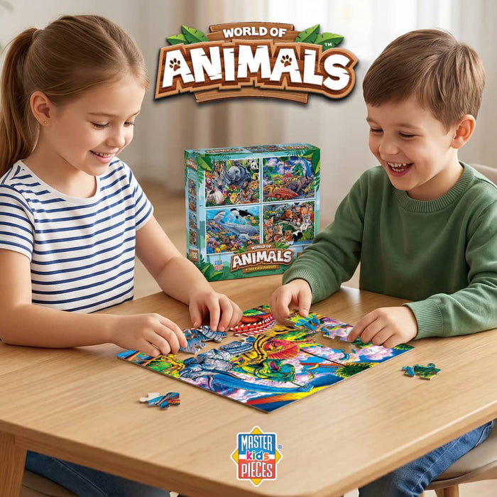 World of Animals 100 Piece Jigsaw Puzzles 4-Pack V1 - for just $14.99! 