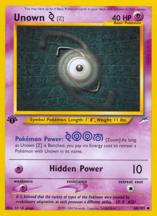 Unown [Z] (60/105) [Neo Destiny 1st Edition] - for just $2.10! 
