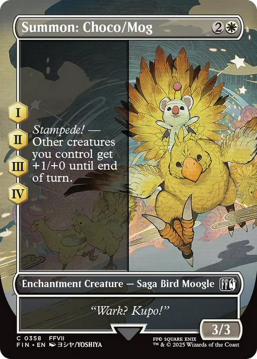 Summon: Choco/Mog (FIN-358) - FINAL FANTASY: (borderless, enchantment) (Borderless) Foil - for just $0.12! 