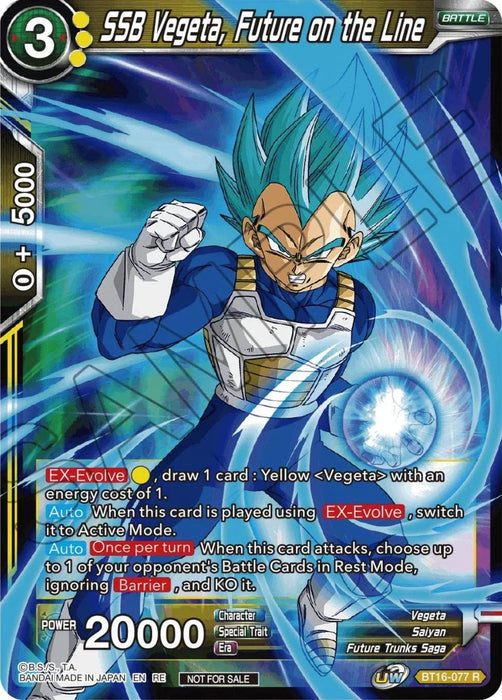 SSB Vegeta, Future on the Line (Championship Selection Pack 2023 Vol.1) (BT16-077) [Tournament Promotion Cards] - for just $0.50! 