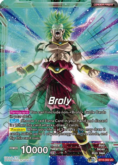 Broly // SS Broly, Demon's Second Coming (BT15-002) [Saiyan Showdown] - for just $0.10! 