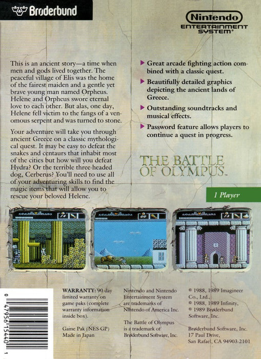 The Battle of Olympus  – Nintendo Entertainment System (NES) - for just $20.99! 