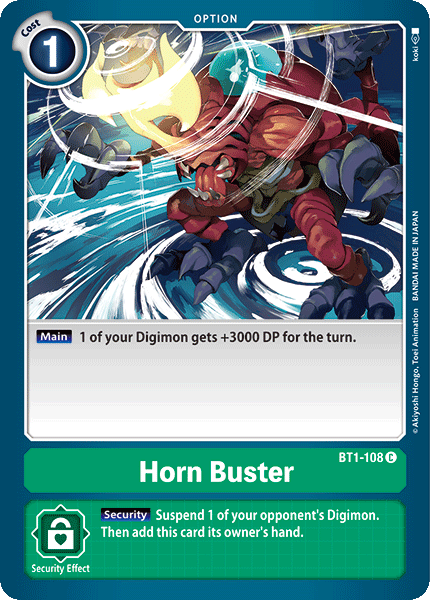 Horn Buster [BT1-108] [Release Special Booster Ver.1.0] - Just $0.09! Shop now at Retro Gaming of Denver