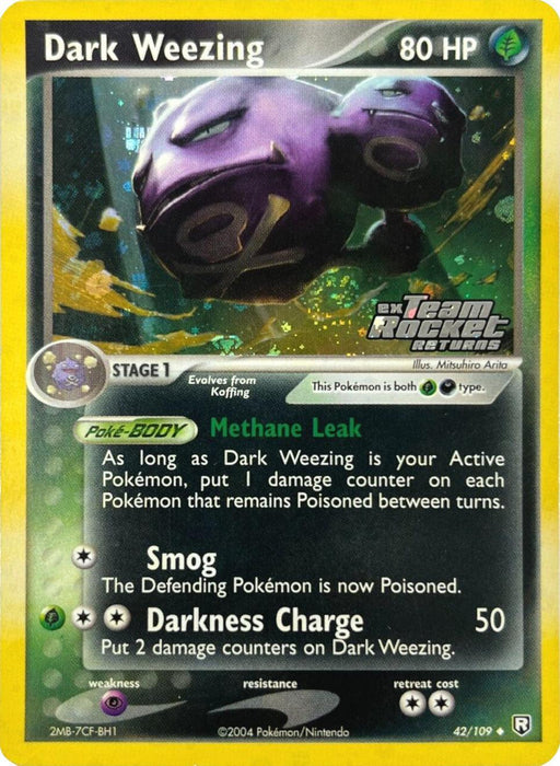 Dark Weezing (42/109) (Stamped) [EX: Team Rocket Returns] - for just $26.70! 