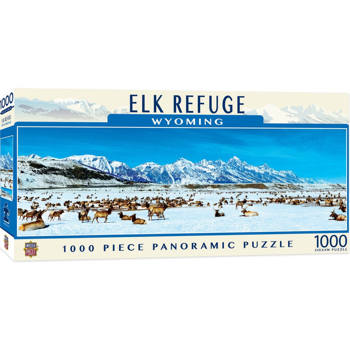 Elk Refuge, Wyoming 1000 Piece Panoramic Jigsaw Puzzle - for just $19.99! 