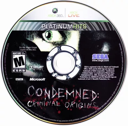 Condemned: Criminal Origins [Platinum Hits] – Xbox 360 (X360) - for just $0! 