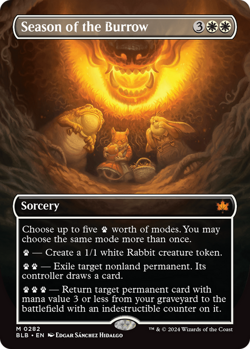 Season of the Burrow (BLB-282) - Bloomburrow: (Showcase) (Borderless) - for just $0.72! 