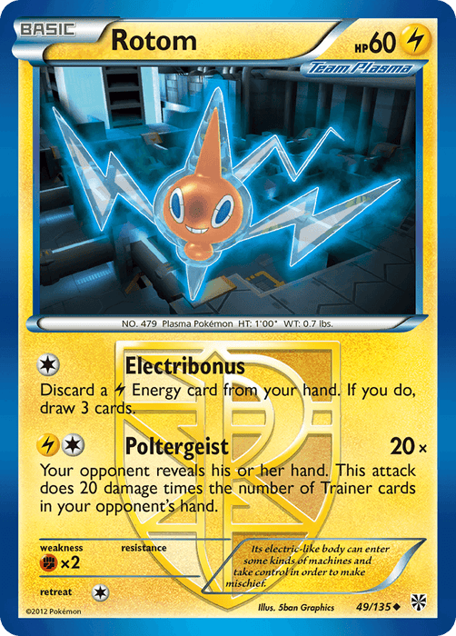 Rotom (49/135) [Black & White: Plasma Storm] - for just $0.20! 
