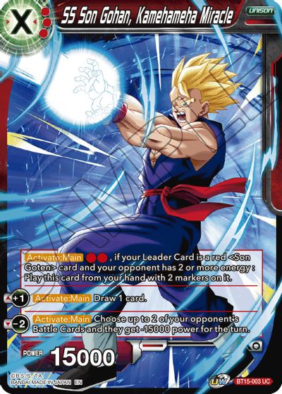 SS Son Gohan, Kamehameha Miracle (BT15-003) [Saiyan Showdown] - for just $0.10! 