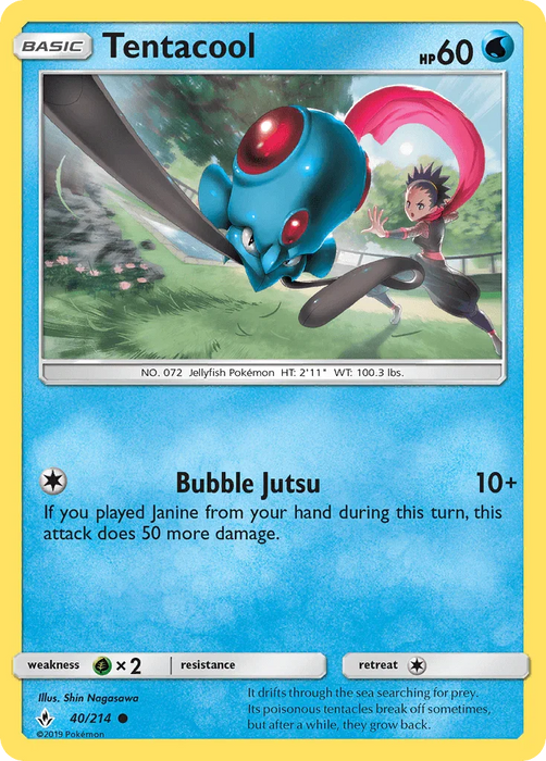 Tentacool (40/214) [Sun & Moon: Unbroken Bonds] - for just $0.10! 