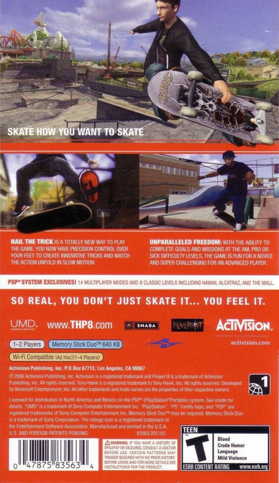 Tony Hawk's Project 8  – PlayStation Portable (PSP) - for just $0! 