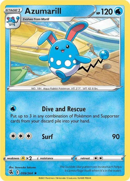 Azumarill (059/264) [Sword & Shield: Fusion Strike] - for just $0.10! 