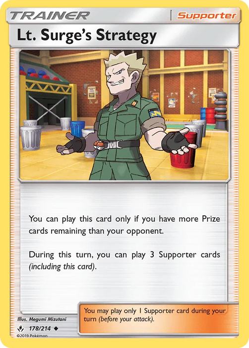 Lt. Surge's Strategy (178/214) [Sun & Moon: Unbroken Bonds] - for just $0.10! 