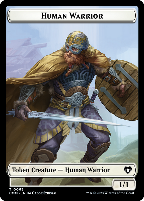 Human Warrior // Zombie Army Double-Sided Token [Commander Masters Tokens] - for just $0.15! 
