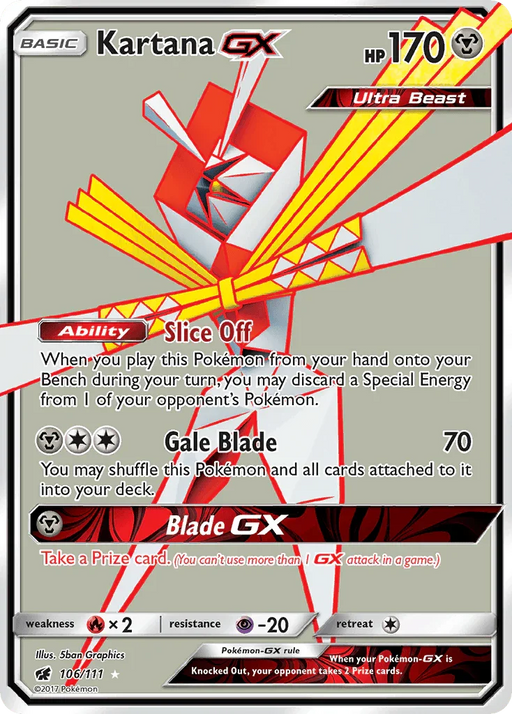 Kartana GX (106/111) [Sun & Moon: Crimson Invasion] - for just $2.10! 