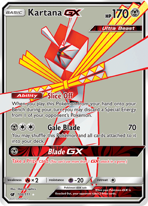 Kartana GX (106/111) [Sun & Moon: Crimson Invasion] - for just $1.85! 