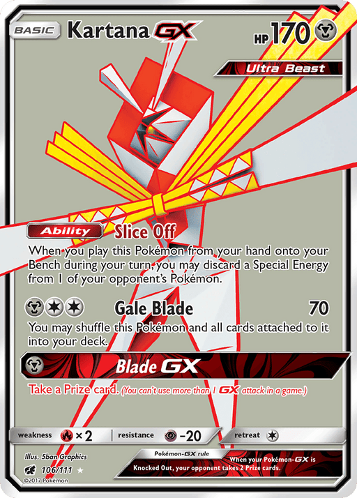 Kartana GX (106/111) [Sun & Moon: Crimson Invasion] - for just $1.85! 