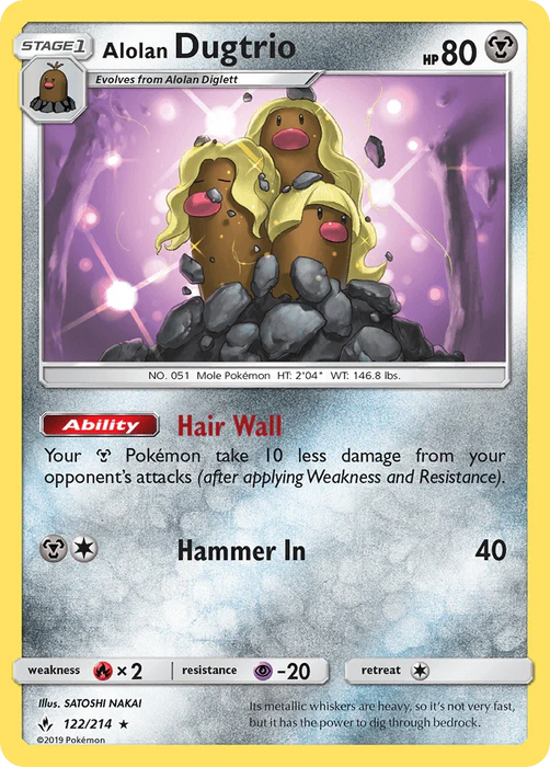 Alolan Dugtrio (122/214) [Sun & Moon: Unbroken Bonds] - for just $0.20! 