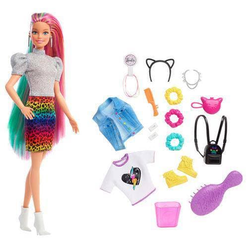 Barbie Leopard Rainbow Hair Doll - Premium Dolls - Just $27.44! Shop now at Retro Gaming of Denver