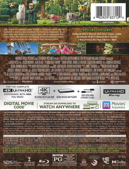 A Minecraft Movie - Limited Edition Steelbook (4K Ultra HD + Blu-ray + Digital) - for just $48.99! 