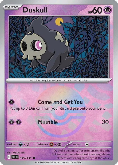 Duskull (035/131) (Poke Ball Pattern) [Scarlet & Violet: Prismatic Evolutions] - for just $0.30! 