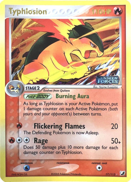 Typhlosion (17/115) (Stamped) [EX: Unseen Forces] - for just $58.40! 