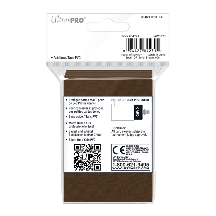 Ultra PRO: Small 60ct Sleeves - PRO-Matte (Brown) - Just $0! Shop now at Retro Gaming of Denver