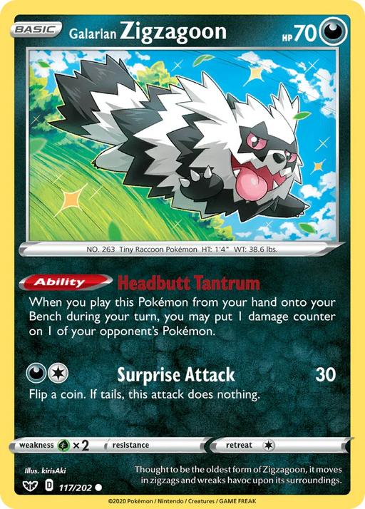 Galarian Zigzagoon (117/202) [Sword & Shield: Base Set] - for just $0.10! 