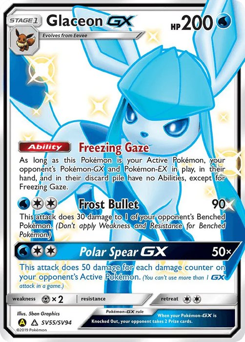 Glaceon GX (SV55/SV94) [Sun & Moon: Hidden Fates - Shiny Vault] - for just $21.90! 