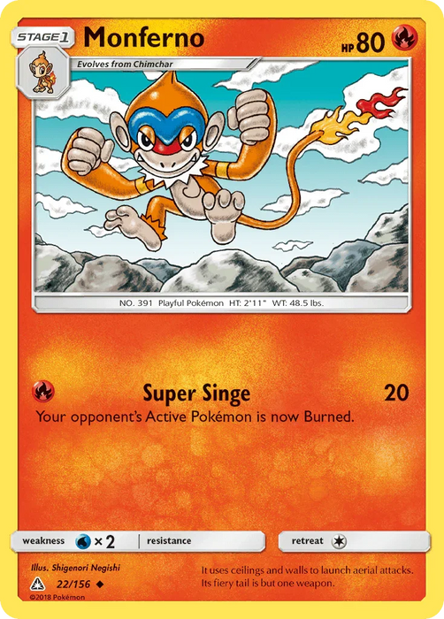 Monferno (22/156) [Sun & Moon: Ultra Prism] - for just $0.10! 