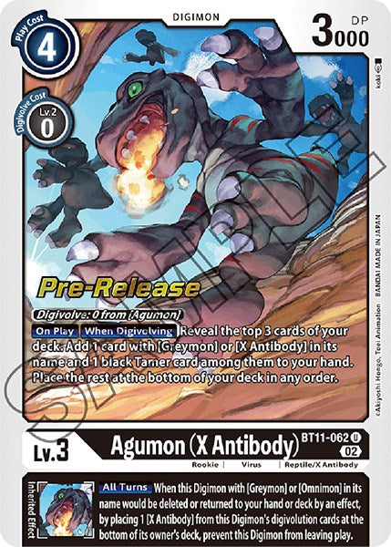 Agumon (X Antibody) [BT11-062] [Dimensional Phase Pre-Release Promos] - Just $1.35! Shop now at Retro Gaming of Denver