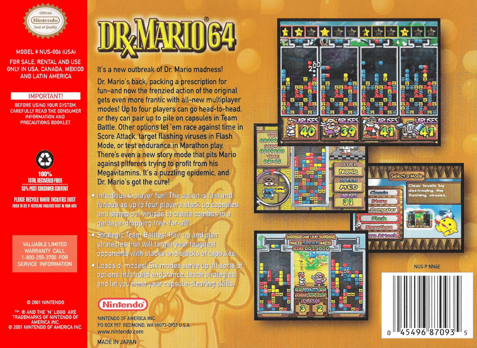 Dr. Mario 64 – Nintendo 64 (N64) - for just $19.99! 