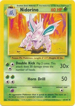 Nidorino (37/102) [Base Set Unlimited] - for just $1.20! 