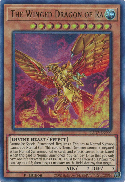 The Winged Dragon of Ra (Alternate Art) [LED7-EN000] Ultra Rare - for just $4! 