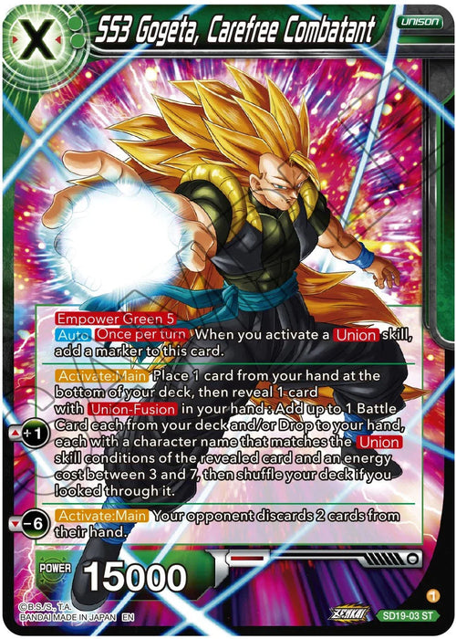 SS3 Gogeta, Carefree Combatant (SD19-03) [Dawn of the Z-Legends] - for just $0.15! 