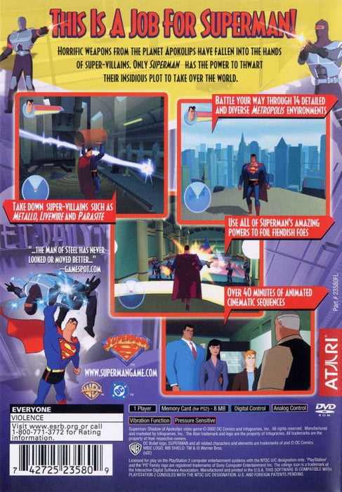 Superman: Shadow of Apokolips – PlayStation 2 (PS2) - for just $0! 