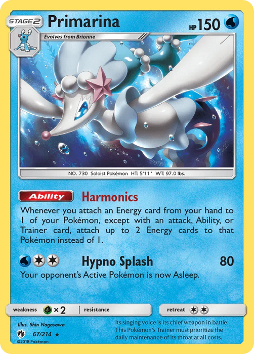 Primarina (67/214) [Sun & Moon: Lost Thunder] - for just $0.30! 