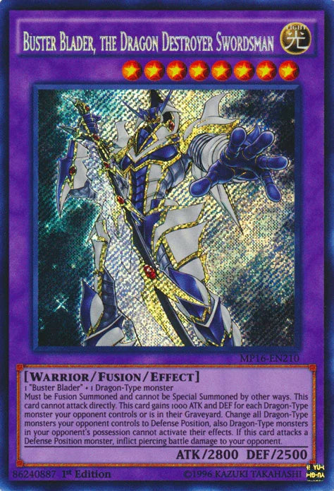 Buster Blader, the Dragon Destroyer Swordsman [MP16-EN210] Secret Rare - for just $1.85! 
