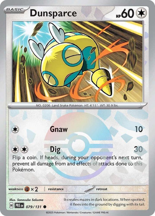 Dunsparce (079/131) (Poke Ball Pattern) [Scarlet & Violet: Prismatic Evolutions] - for just $0.25! 