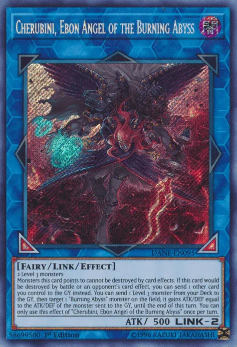 Cherubini, Ebon Angel of the Burning Abyss [DANE-EN095] Secret Rare - for just $0.50! 
