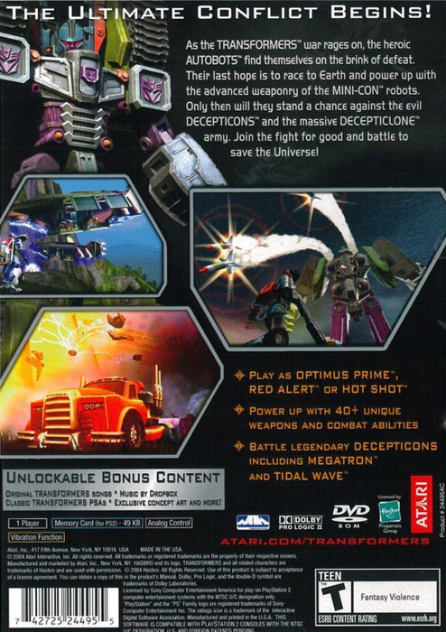 Transformers – PlayStation 2 (PS2) - for just $18.99! 