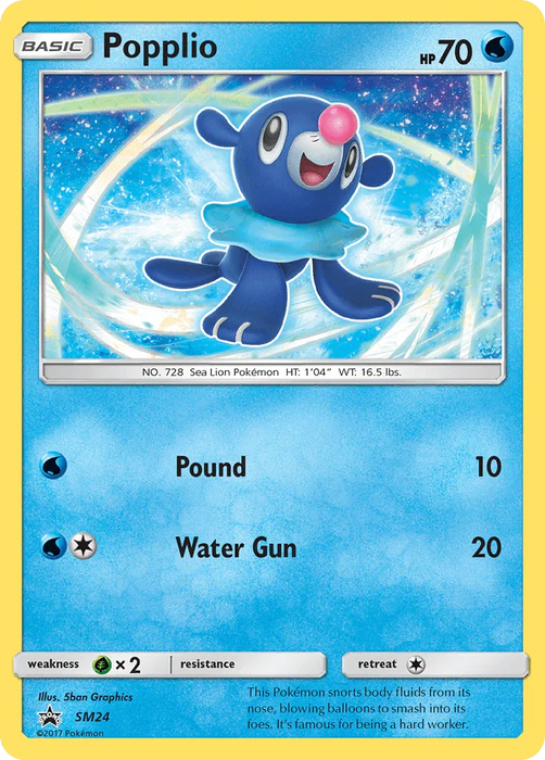 Popplio (SM24) [Sun & Moon: Black Star Promos] - for just $0.45! 