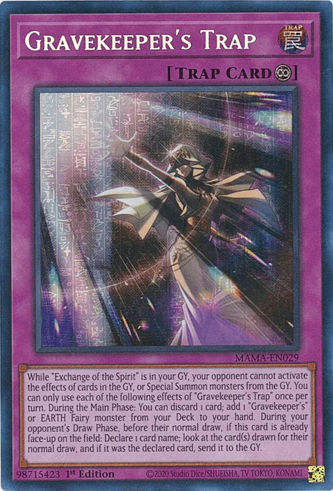 Gravekeeper's Trap [MAMA-EN029] Ultra Pharaoh's Rare - for just $18! 