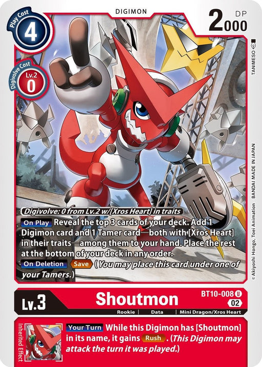 Shoutmon [BT10-008] [Xros Encounter] - Just $0.09! Shop now at Retro Gaming of Denver