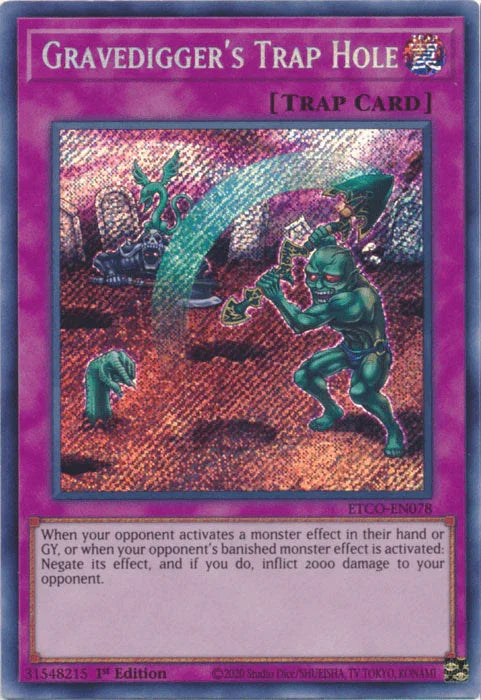 Gravedigger's Trap Hole [ETCO-EN078] Secret Rare - for just $2.80! 