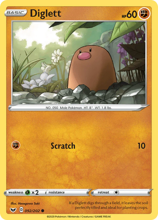 Diglett (092/202) [Sword & Shield: Base Set] - for just $0.10! 