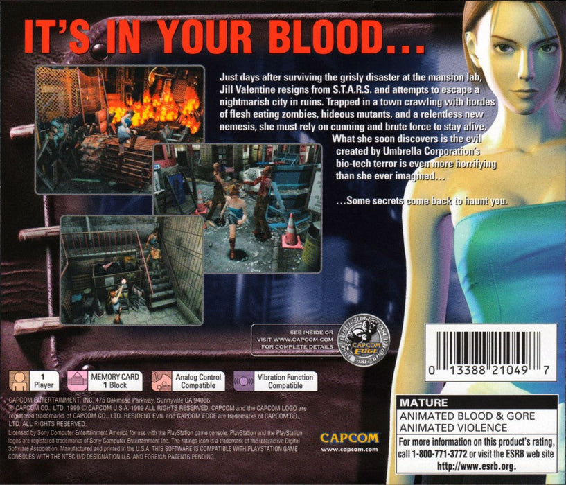 Resident Evil 3: Nemesis – PlayStation 1 (PS1) - for just $44.99! 